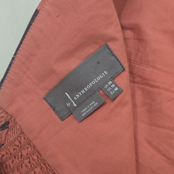 Anthropologie Halter Women's Coral and Black Patterned Top 16 - Picture 3 of 7